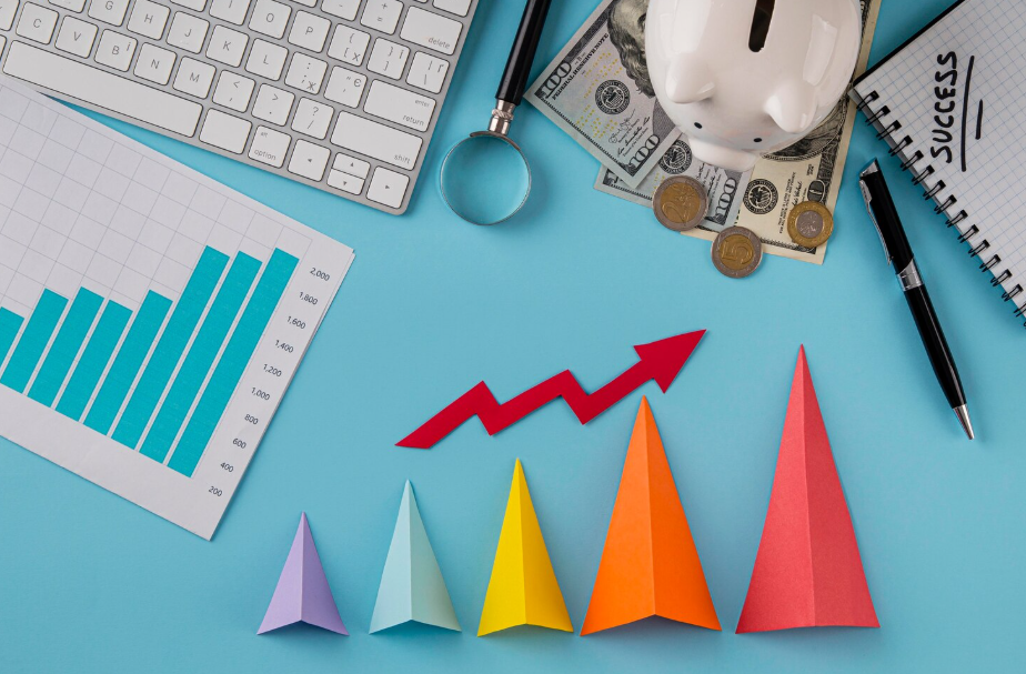Dividend growth investing strategy illustrated with rising charts and colorful growth arrows for 2025 planning